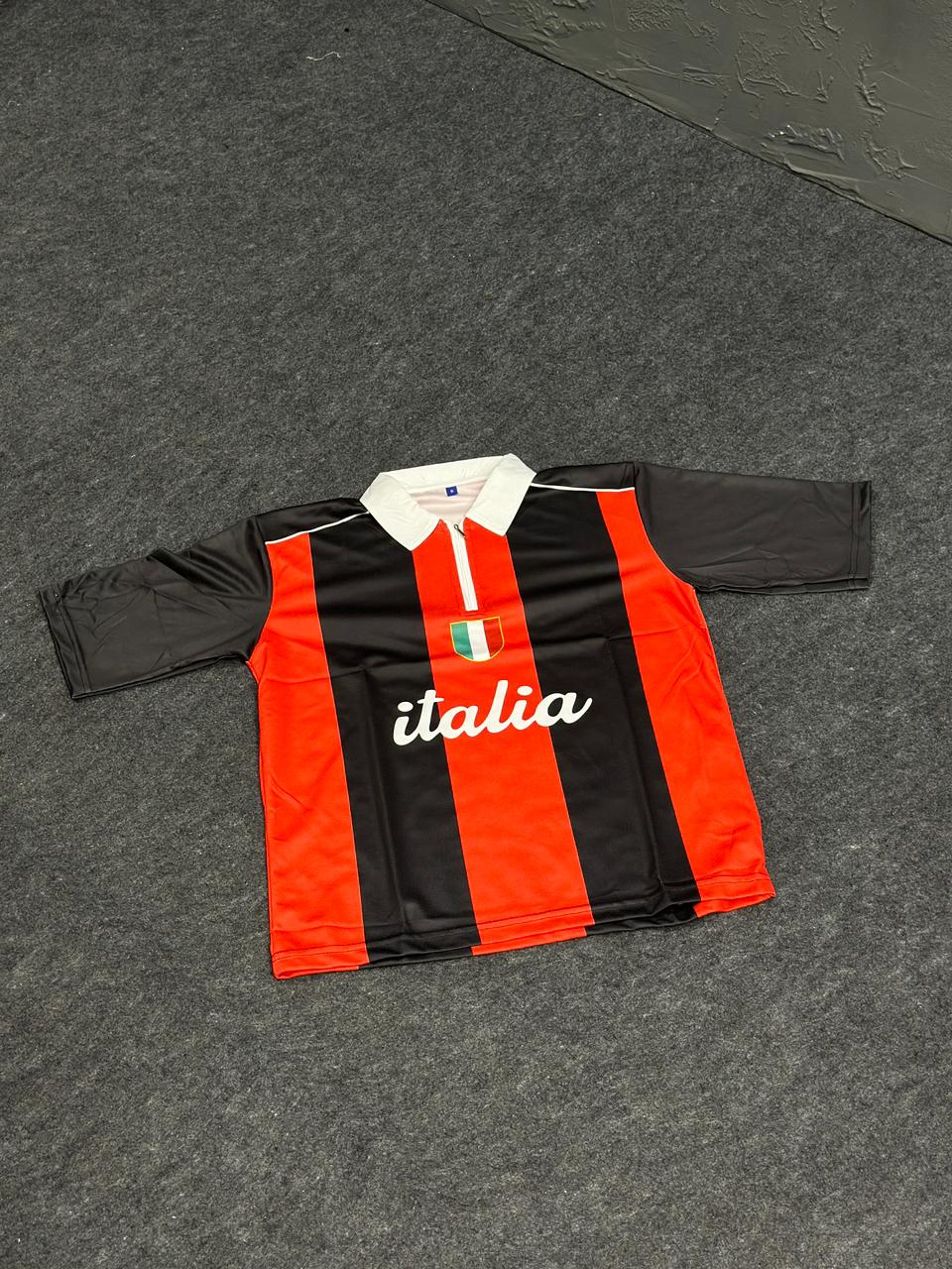 🔴⚫ Italia (Red-Black Stripes, Italia Text)