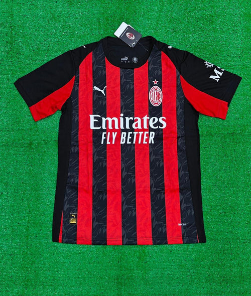 AC Milan – Red/Black Striped Home Fan Jersey (Emirates)