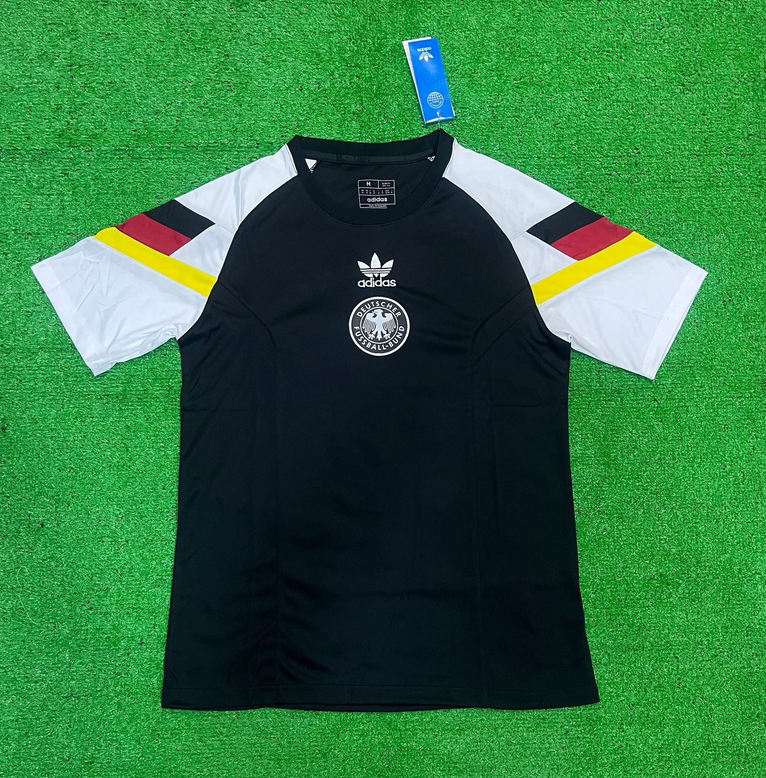 Germany Inspired Black Heritage Jersey (Adidas Trefoil Look)
