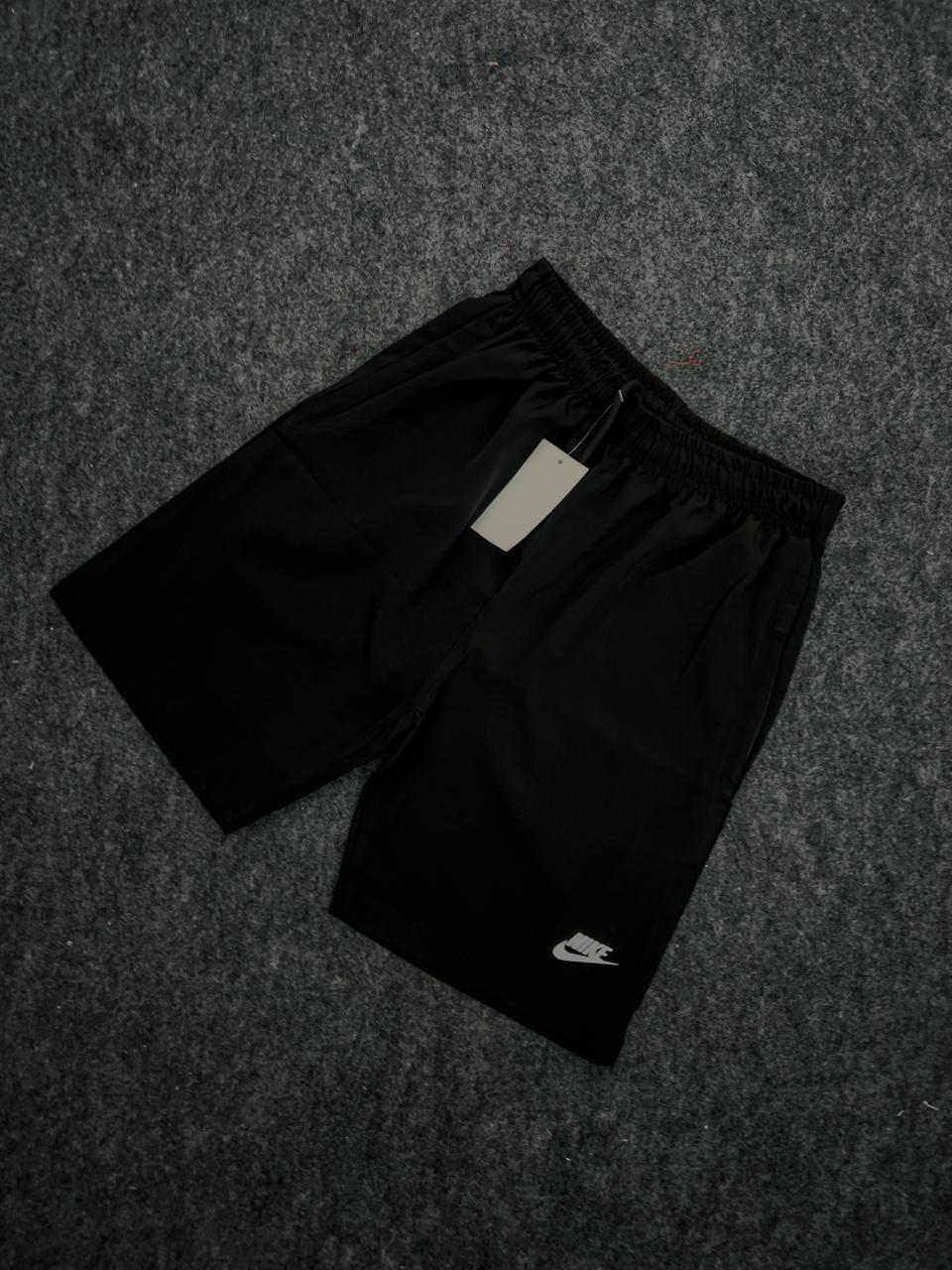 Black Nike-Style Performance Sports Shorts