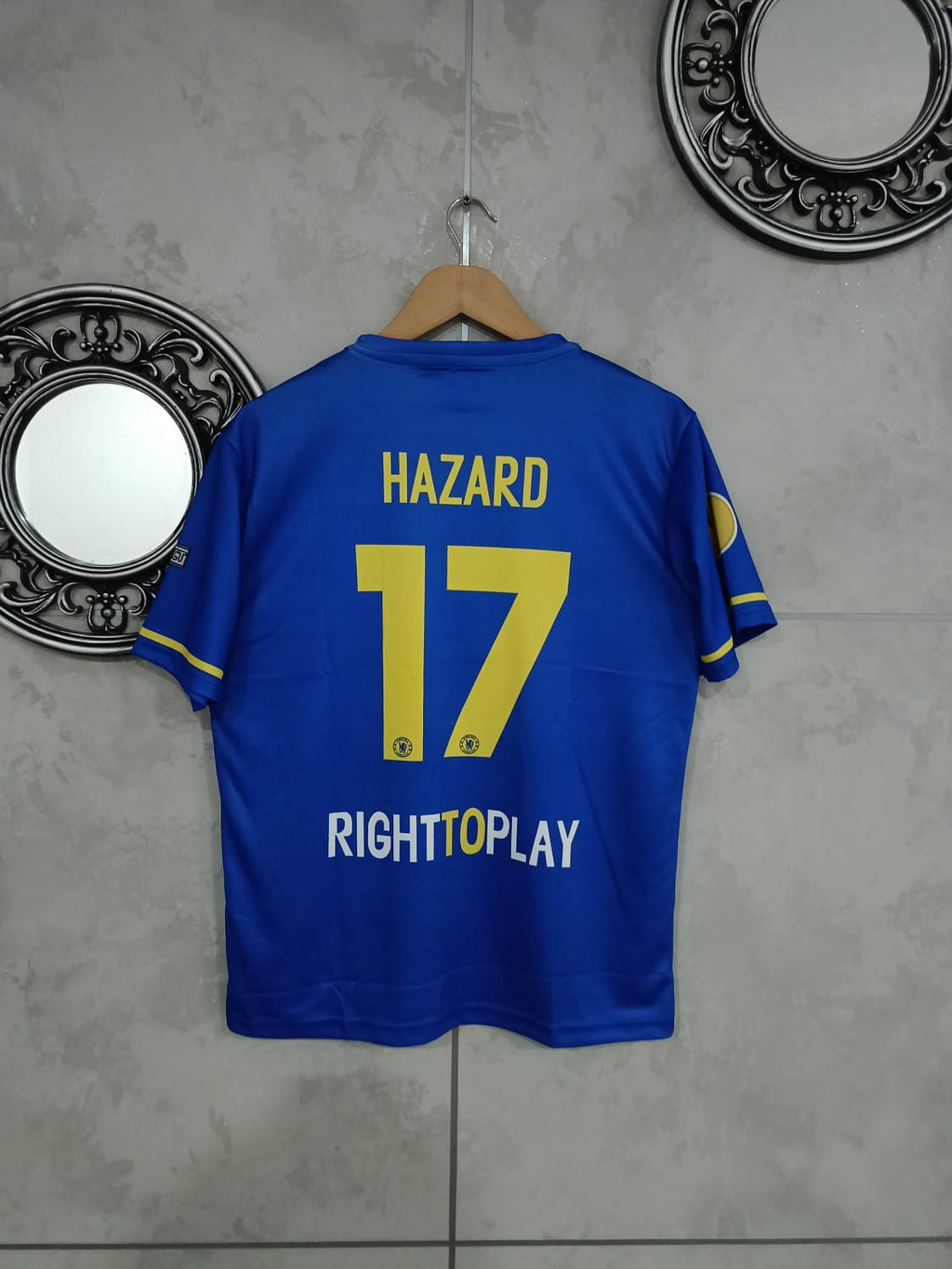 Chelsea Classic Blue Home Jersey – Hazard 17 (Samsung / Right To Play)