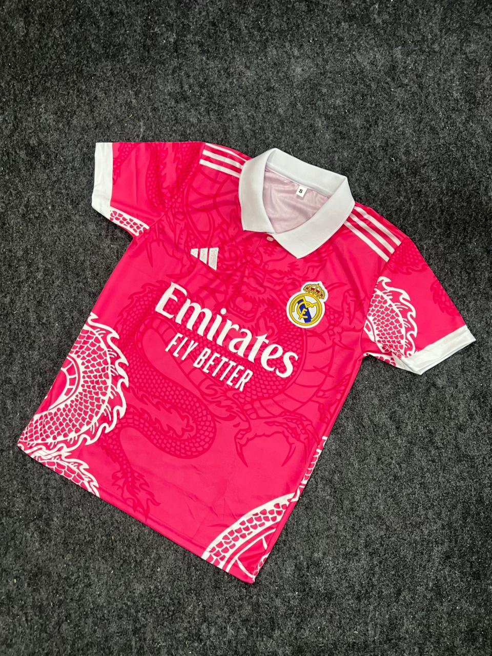 Pink Dragon Football Jersey – Premium Graphic Soccer Shirt (Pink/White)