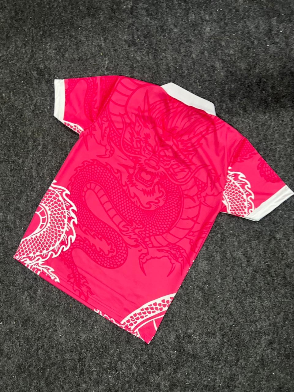 Pink Dragon Football Jersey – Premium Graphic Soccer Shirt (Pink/White)