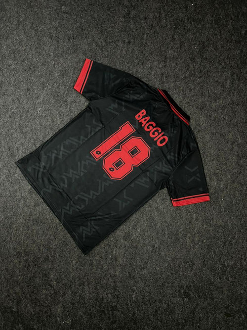 AC Milan Retro Black Jersey – BAGGIO 18 Back Print Football Shirt