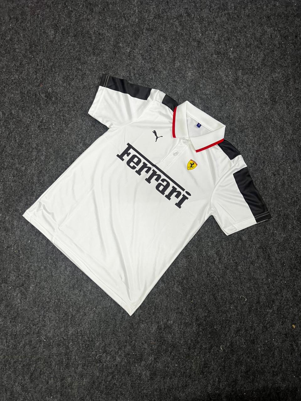 Ferrari Puma White Polo T-Shirt – Premium Motorsport Edition