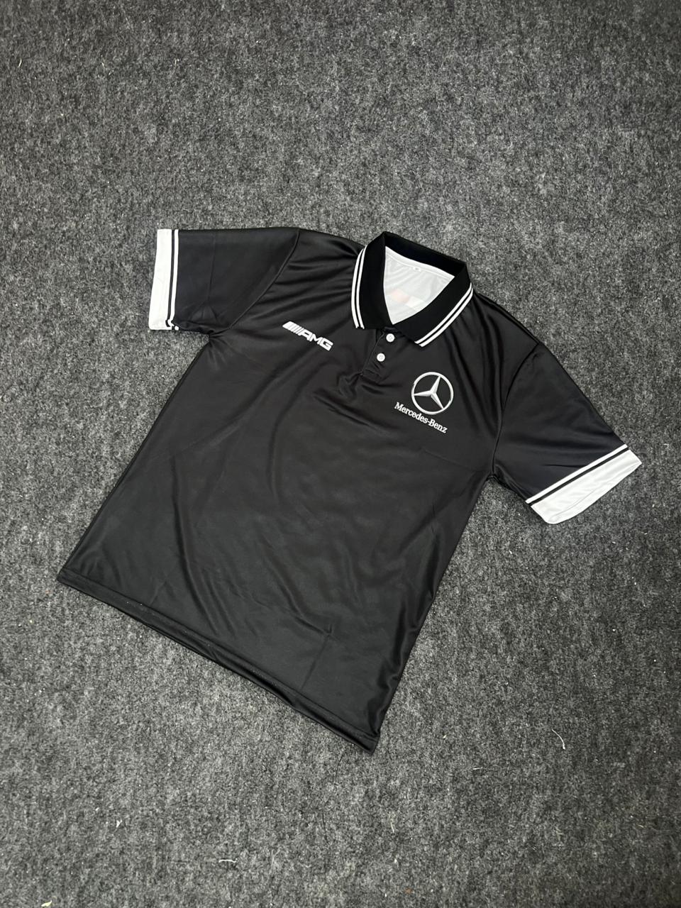 Mercedes AMG Black Polo T-Shirt – Premium Performance Wear
