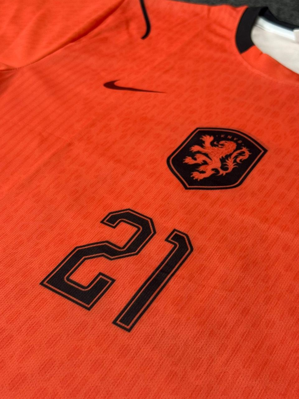 2024 Netherlands Home Jersey – F. De Jong #21 | Player Version Football Jersey