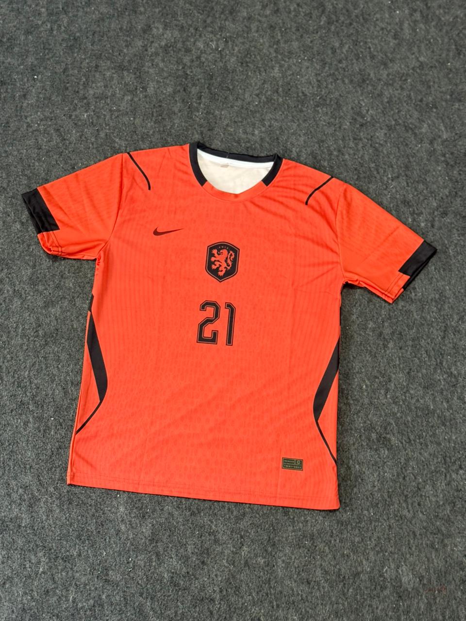 2024 Netherlands Home Jersey – F. De Jong #21 | Player Version Football Jersey