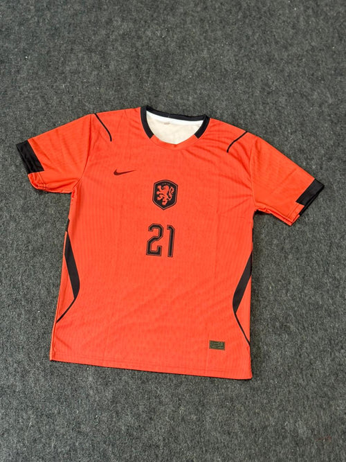 2024 Netherlands Home Jersey – F. De Jong #21 | Player Version Football Jersey