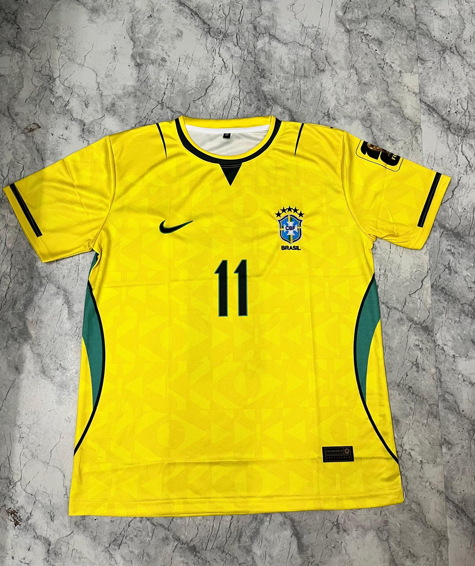 Brazil Yellow Number 11 Fan Jersey