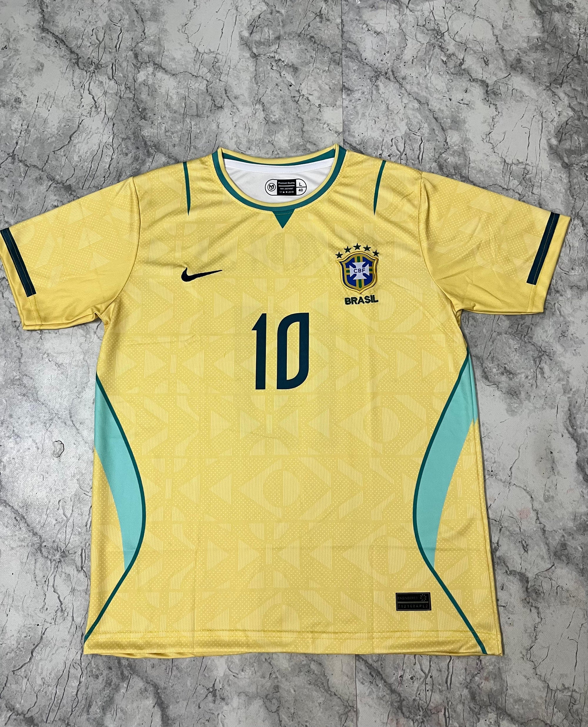 Brazil Yellow Number 10 Fan Jersey