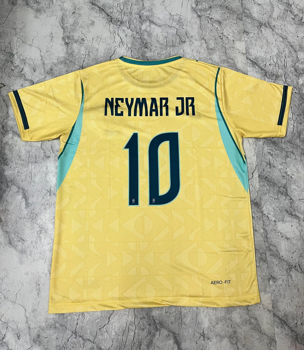 Brazil Yellow Number 10 Fan Jersey