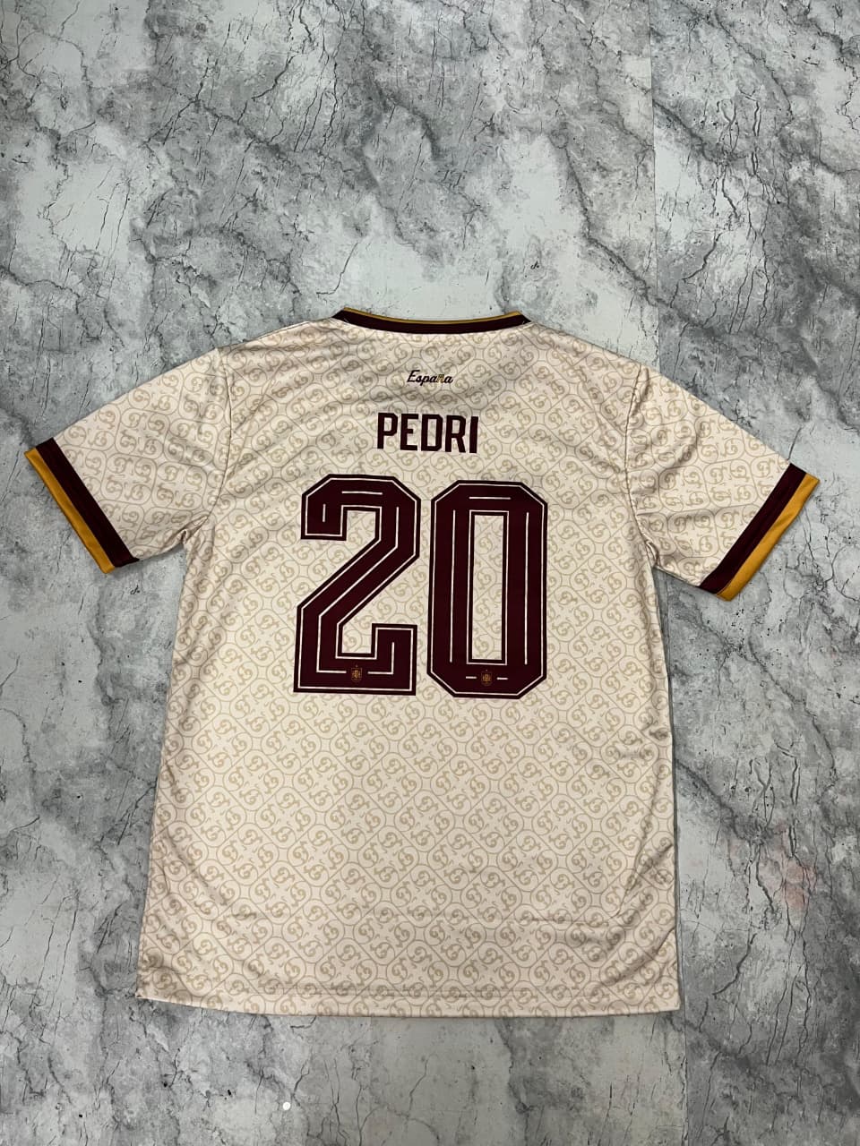 Spain Cream Number 20 Fan Jersey